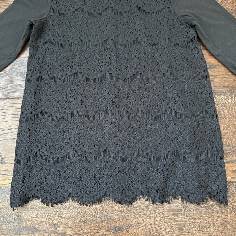 J. Crew Lace Front Black Shirt - Picture 2 of 5